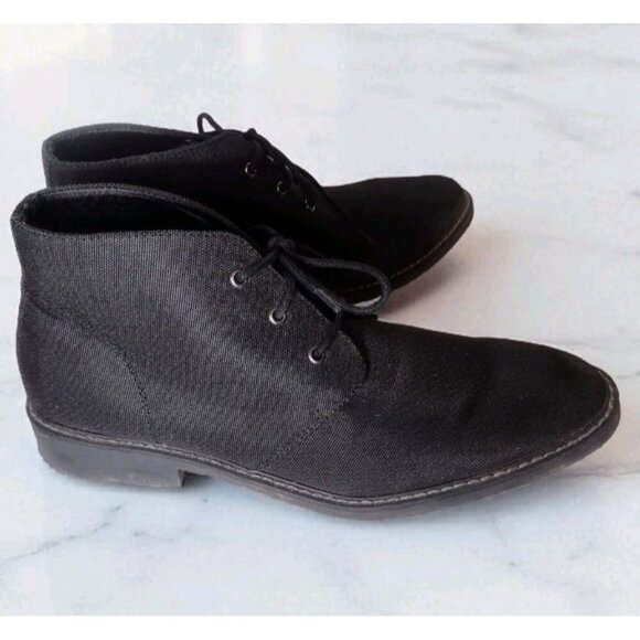 Guess Men's Canvas Chukka Ankle Boots Size 10.5 Black Business Casual - Picture 1 of 9
